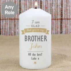 Personalised I Am Glad... Pillar Candle -Xmas Decor Shop p0409d25 4