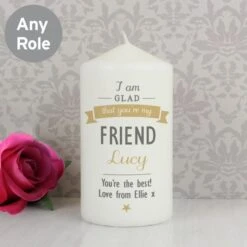 Personalised I Am Glad... Pillar Candle -Xmas Decor Shop p0409d25 5