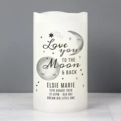 Personalised Baby To The Moon And Back LED Candle