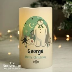 Personalised The Snowman And The Snowdog LED Candle -Xmas Decor Shop p0409d80 2