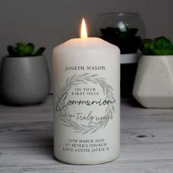 Personalised "Truly Blessed" First Holy Communion Pillar Candle