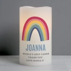 Personalised Rainbow LED Candle