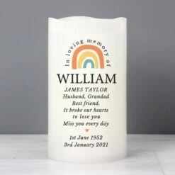 Personalised In Loving Memory Rainbow LED Candle -Xmas Decor Shop p0409d92 3