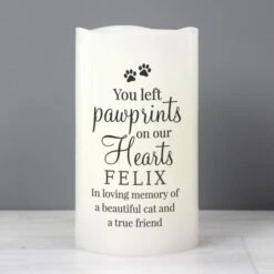 Personalised Pawprints On Our Hearts LED Candle -Xmas Decor Shop p0409d93 2