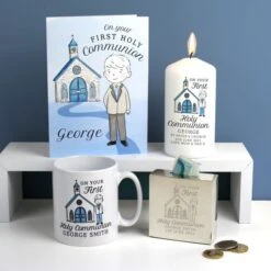 Personalised Boys First Holy Communion Pillar Candle -Xmas Decor Shop p0409d99 3