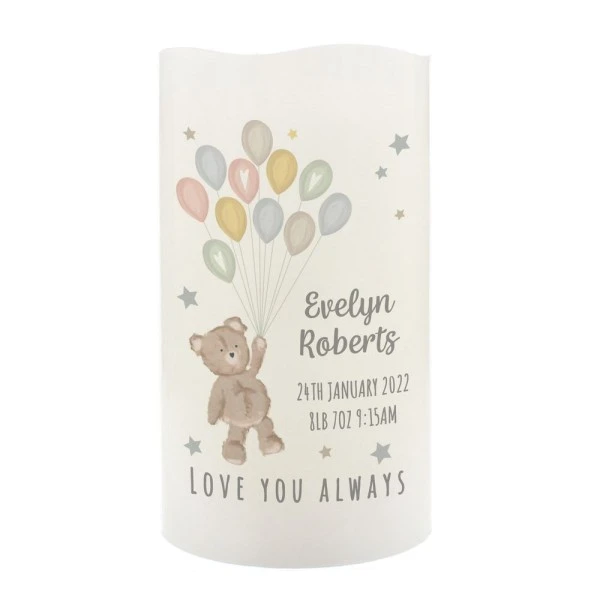 Personalised Teddy & Balloons Nightlight LED Candle 2 Personalised Teddy & Balloons Nightlight LED Candle - Image 2