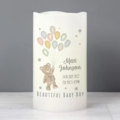 Personalised Teddy & Balloons Nightlight LED Candle 7 Personalised Teddy & Balloons Nightlight LED Candle -Xmas Decor Shop p0409e04 2
