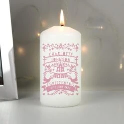 Personalised Pink Papercut Style Pillar Candle 9 Personalised Pink Papercut Style Pillar Candle -Xmas Decor Shop p0409e06 2