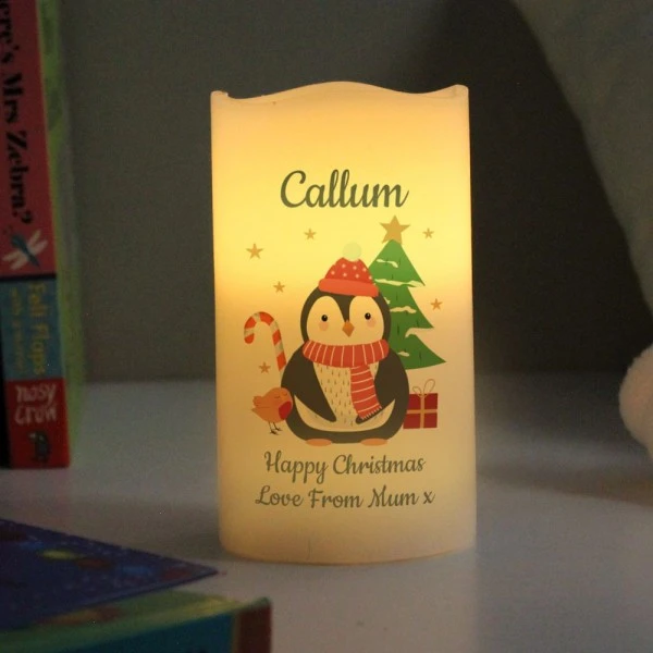Personalised 1st Christmas Penguin LED Candle 2 Personalised 1st Christmas Penguin LED Candle - Image 2