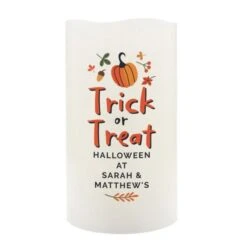 Personalised Trick Or Treat LED Candle 10 Personalised Trick Or Treat LED Candle -Xmas Decor Shop p0409e11 4