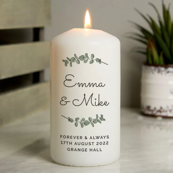 Personalised Botanical Pillar Candle 2 Personalised Botanical Pillar Candle - Image 2