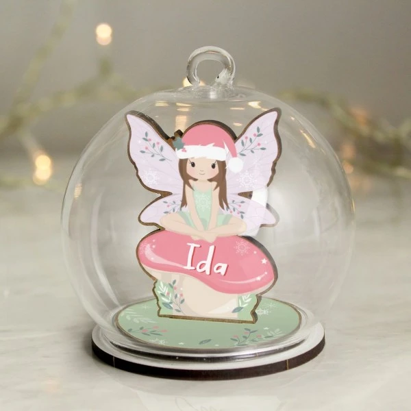 Personalised Wooden Fairy Glass Bauble 2 Personalised Wooden Fairy Glass Bauble - Image 2