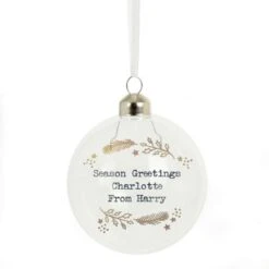 Personalised Gold Wreath Glass Bauble 12 Personalised Gold Wreath Glass Bauble -Xmas Decor Shop p050712 4