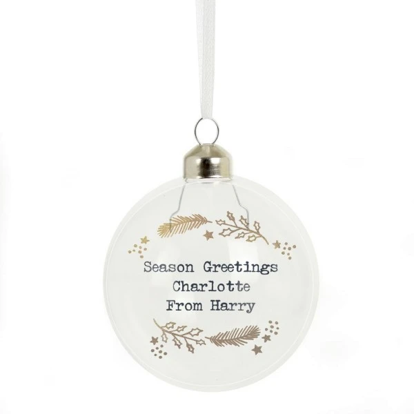 Personalised Gold Wreath Glass Bauble 5 Personalised Gold Wreath Glass Bauble - Image 5