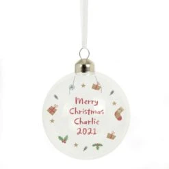 Personalised First Christmas Glass Bauble 10 Personalised First Christmas Glass Bauble -Xmas Decor Shop p050715 4