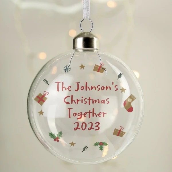 Personalised First Christmas Glass Bauble 6 Personalised First Christmas Glass Bauble - Image 6