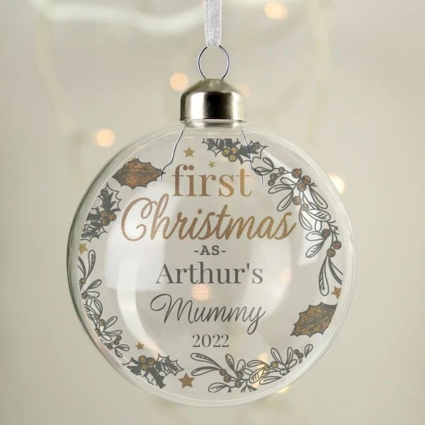 Personalised First Christmas As... Glass Bauble 2 Personalised First Christmas As... Glass Bauble - Image 2