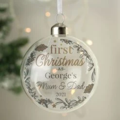 Personalised First Christmas As... Glass Bauble 8 Personalised First Christmas As... Glass Bauble -Xmas Decor Shop p050717 3