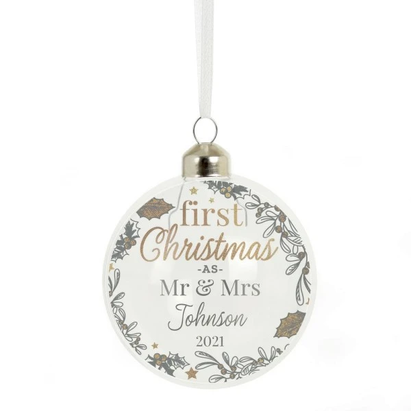 Personalised First Christmas As... Glass Bauble 5 Personalised First Christmas As... Glass Bauble - Image 5
