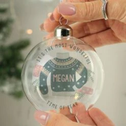 Personalised Cosy Christmas Glass Bauble 7 Personalised Cosy Christmas Glass Bauble -Xmas Decor Shop p050728 2
