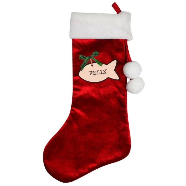 Personalised Cat Treats Luxury Red Stocking 2 Personalised Cat Treats Luxury Red Stocking - Image 2