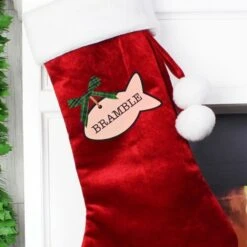 Personalised Cat Treats Luxury Red Stocking 7 Personalised Cat Treats Luxury Red Stocking -Xmas Decor Shop p0510f50 3