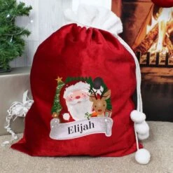 Personalised Christmas Santa Red Sack -Xmas Decor Shop p0510h29 3