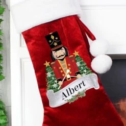 Personalised Nutcracker Red Stocking -Xmas Decor Shop p0510h37 2