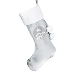 Personalised Baby Polar Bear Luxury Silver Grey Stocking -Xmas Decor Shop p0510h40 4