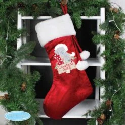 Personalised Tiny Tatty Teddy "My 1st Christmas" Luxury Red Stocking