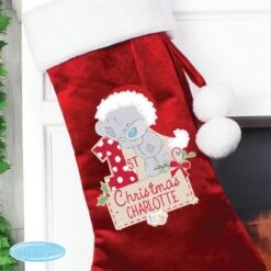 Personalised Tiny Tatty Teddy "My 1st Christmas" Luxury Red Stocking -Xmas Decor Shop p0510h52 2