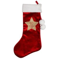 Personalised First Christmas Red Stocking -Xmas Decor Shop p0510h85 2