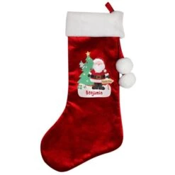 Personalised Santa Luxury Red Stocking 5 Personalised Santa Luxury Red Stocking -Xmas Decor Shop p0510i95 2