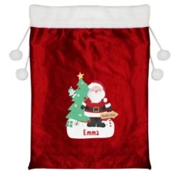 Personalised Santa Luxury Pom Pom Red Sack -Xmas Decor Shop p0510i97 3