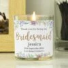 Personalised Bridesmaid "Floral Watercolour Wedding" Scented Jar Candle