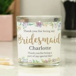 Personalised Bridesmaid "Floral Watercolour Wedding" Scented Jar Candle 5 Personalised Bridesmaid "Floral Watercolour Wedding" Scented Jar Candle -Xmas Decor Shop p0512aa01 1