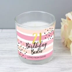 Personalised Birthday Gold And Pink Stripe Scented Jar Candle 7 Personalised Birthday Gold And Pink Stripe Scented Jar Candle -Xmas Decor Shop p0512aa84 2