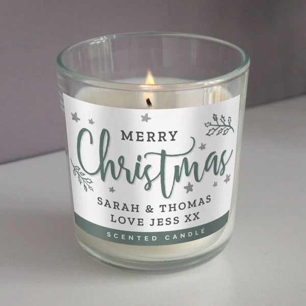 Personalised Merry Christmas Scented Jar Candle 2 Personalised Merry Christmas Scented Jar Candle - Image 2