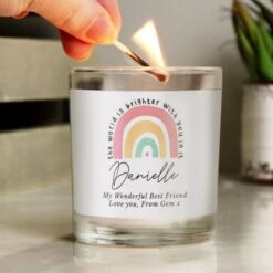 Personalised You Make The World Brighter Rainbow Scented Jar Candle -Xmas Decor Shop p0512ac39 2