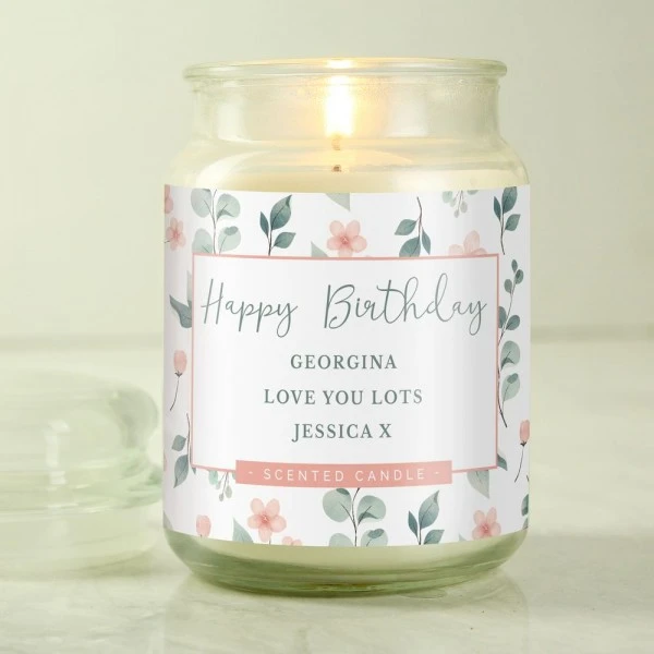Personalised Floral Large Scented Jar Candle 3 Personalised Floral Large Scented Jar Candle - Image 3