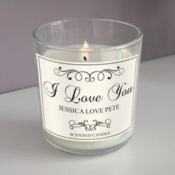 Personalised Black Swirl Scented Jar Candle