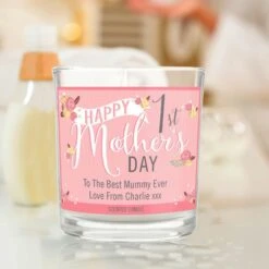Personalised Floral Bouquet 1st Mothers Day Scented Jar Candle 7 Personalised Floral Bouquet 1st Mothers Day Scented Jar Candle -Xmas Decor Shop p0512z37 2
