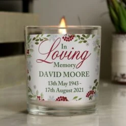 Personalised In Loving Memory Scented Jar Candle -Xmas Decor Shop p0512z98 3