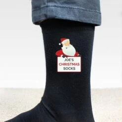 Personalised Santa Claus Christmas Socks -Xmas Decor Shop p0710h99 2