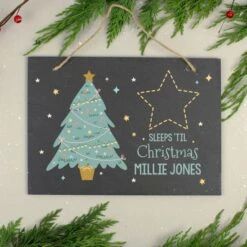 Personalised Christmas Chalk Countdown Hanging Large Slate Sign -Xmas Decor Shop p100507 2