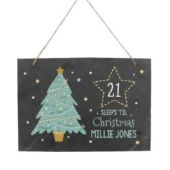 Personalised Christmas Chalk Countdown Hanging Large Slate Sign -Xmas Decor Shop p100507 3