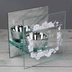 Personalised Soft Watercolour Mirrored Glass Tea Light Candle Holder -Xmas Decor Shop p1007c19 2