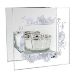 Personalised Soft Watercolour Mirrored Glass Tea Light Candle Holder -Xmas Decor Shop p1007c19 3