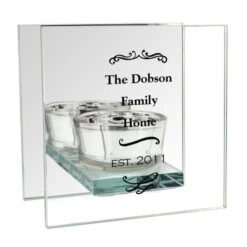 Personalised Antique Scroll Mirrored Glass Tea Light Candle Holder -Xmas Decor Shop p1007c20 6