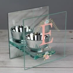 Personalised Floral Bouquet Mirrored Glass Tea Light Candle Holder -Xmas Decor Shop p1007c21 2